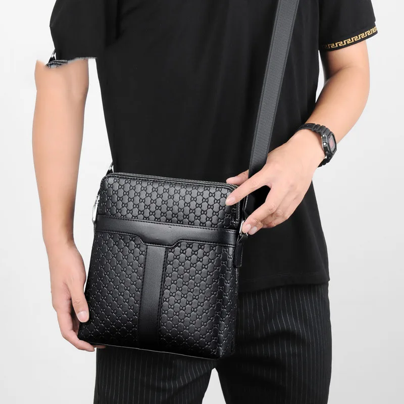 Imagem -03 - Bolsas Crossbody de Couro para Homens Bolsas de Ombro Casual Cross Body Bags Moda Homem