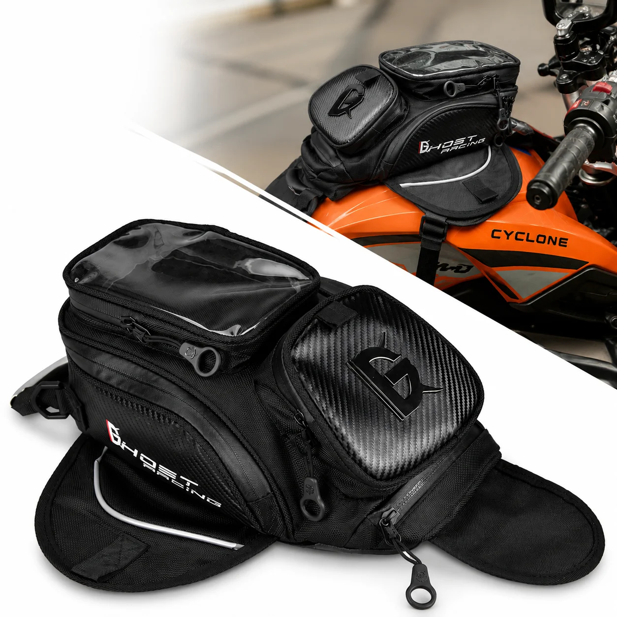 

Magnetic Motorcycle Tank Bag Touch Screen Navigation Pouch Dustproof Waist Pack Riding Storage Gear for Motorcycle Scooter Biker