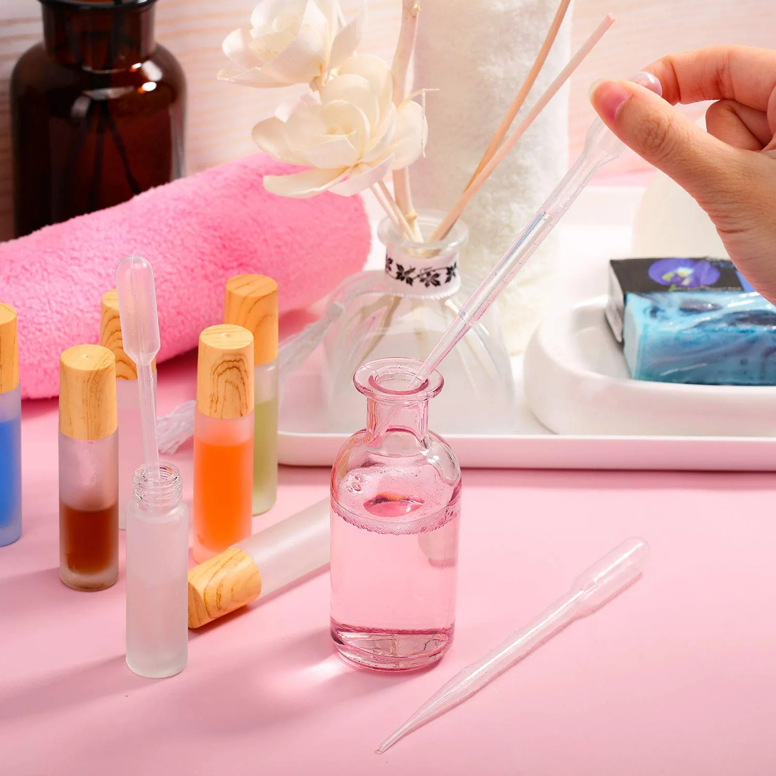 

300 Pcs Plastic Graduated Straw Liquid Dropper Transfer Pipette Droppers Eye Essential Oils Pipettes Clear with Scale