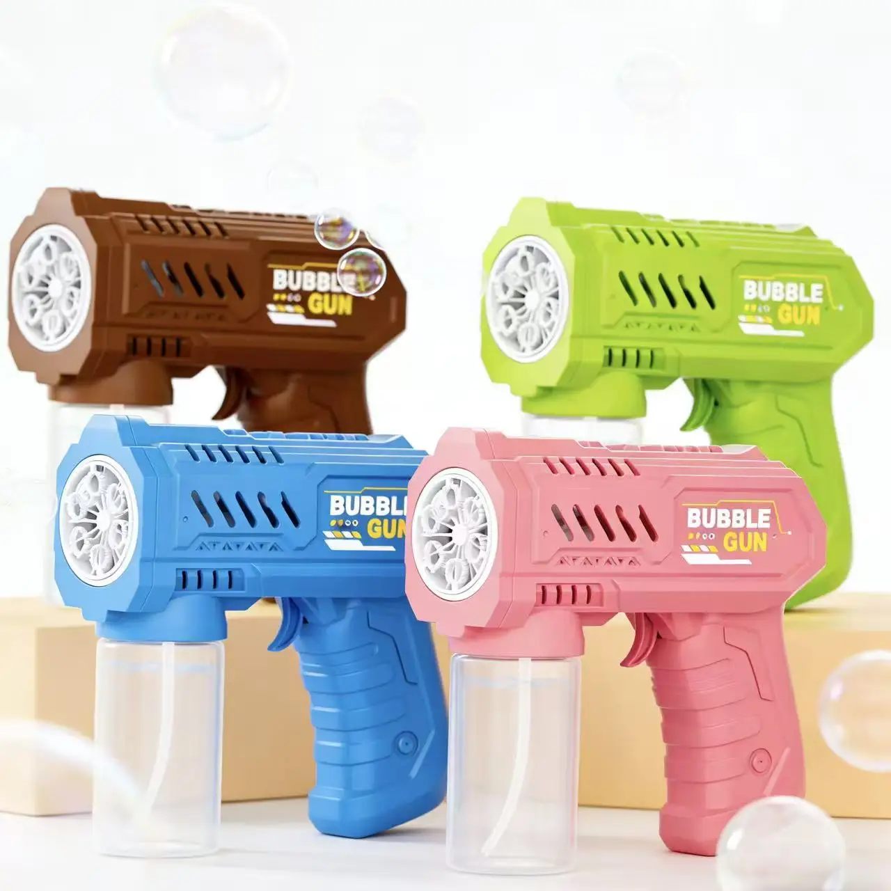 6-Loch-Seifenblasenmaschine, elektrische Seifenblasenpistole mit Licht, automatisches Seifenblasenspielzeug, Seifenblasen-Spielzeug für Kinder, Sommer-Outdoor-Spielzeug – Detail 7