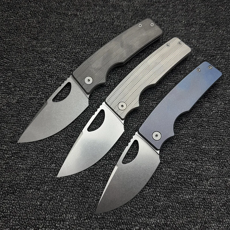 

LEMIFSHE Made OZ Rosie XL Real 60+HRC 154CM Steel Blade Titanium handle Pocket EDC Tool Camping Outdoor Folding Knife