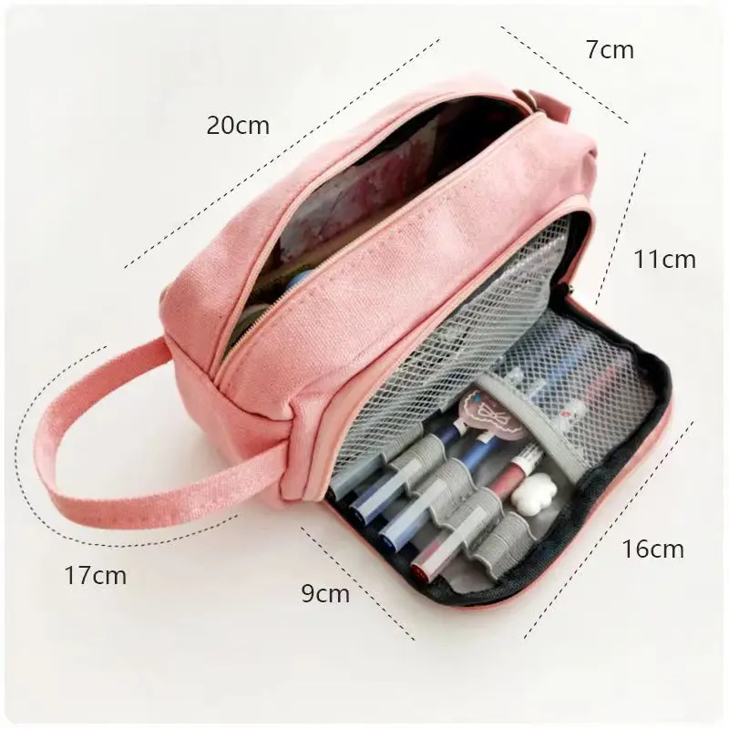 Imagem -05 - Kawaii Grande Capacidade Lápis Case Bolsa Coreano Cosméticos Papelaria Escola Caneta Malote Segure 50 Canetas Novo 2023