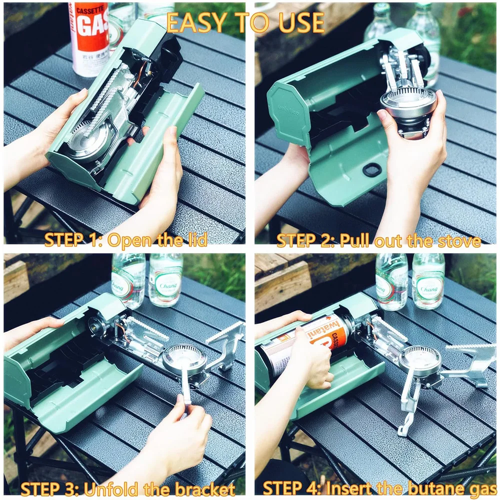 Manufacturer's Portable folding Mini Gas Stoves Ultralight Windproof New Design Outdoor Camping Equipment Cooking Picnics Travel