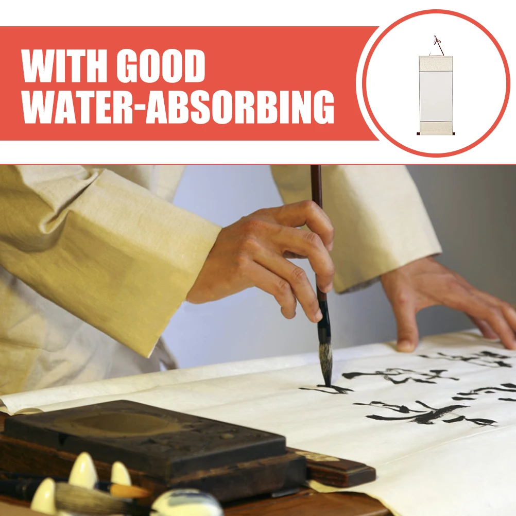 

Blank Hanging Scroll Chinese Calligraphy Paper For Painting Writing Drawing Practice Art Wall Decor Multi-Function Rice