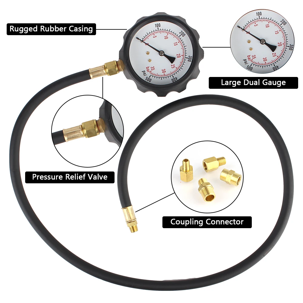 Automotive hydraulic oil pressure gauge Oil pressure gauge 12Pcs TU-11A Transmission pressure gauge Diagnostic Service Set Tools