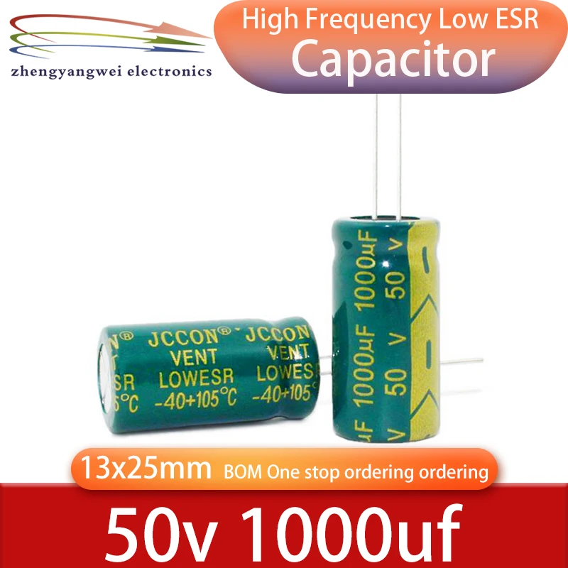 

50v1000uf 13x25 5pcs 1000uf 50v 105C ° high-frequency low resistance electrolytic capacitors