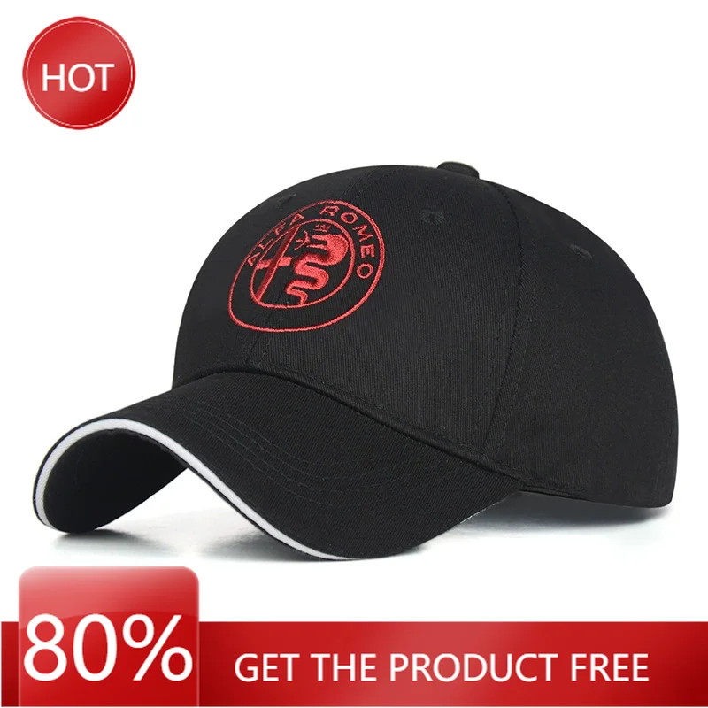 Hub Caps Auto-Logo Baseballkappe Damen Herren Lässige Entenschnabel-Kappen Verstellbarer Sonnenhut für Alfa Romeo 147 159 Stelvio MiTo Giulietta