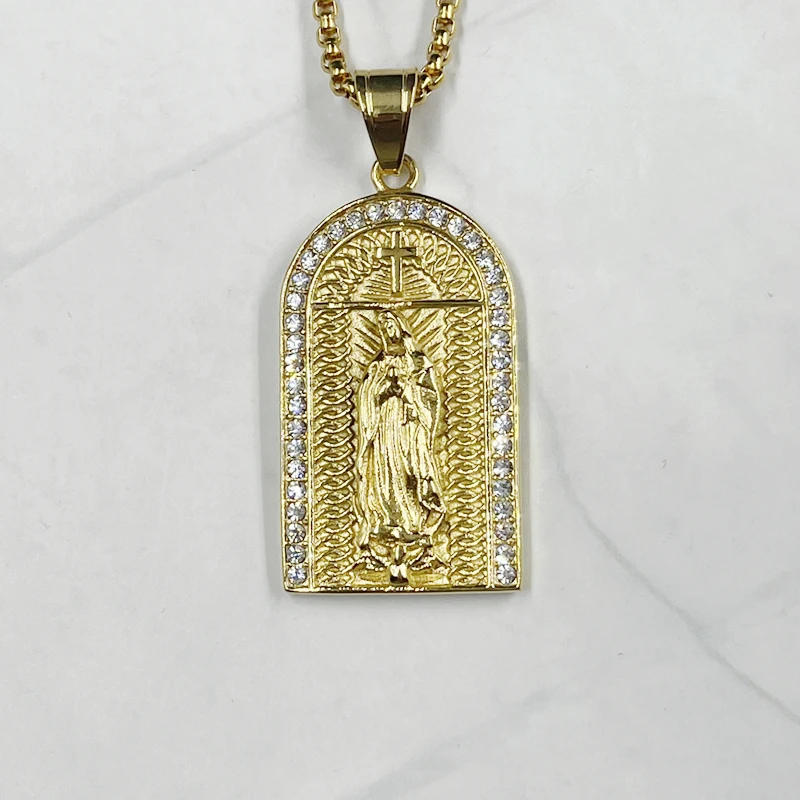 New arrival Religious Jewelry Virgin Mary cross Pendants Necklaces for Women Men Fashion Accessories Gol Trendy Vintage Colar