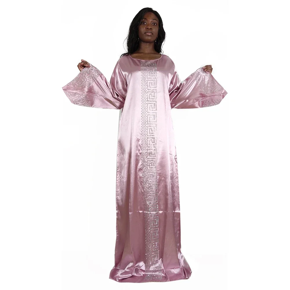 Африканские платья для женщин, осень 2023, женская одежда, женский халат с бриллиантами, макси-платье с длинными рукавами, мусульманское платье высокого качества