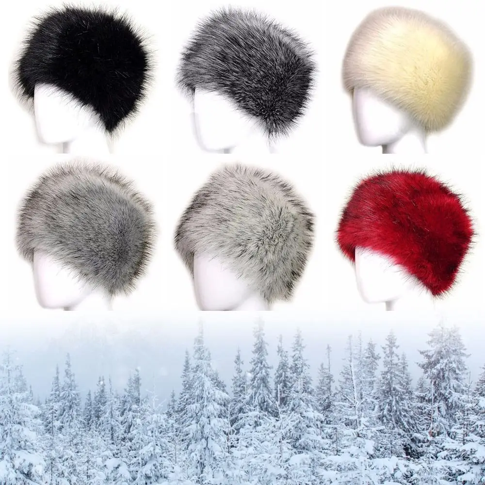 Ski Earmuff Warmer Headband Hat Russian Ushanka Faux Fur Snow Hat Ear Cap