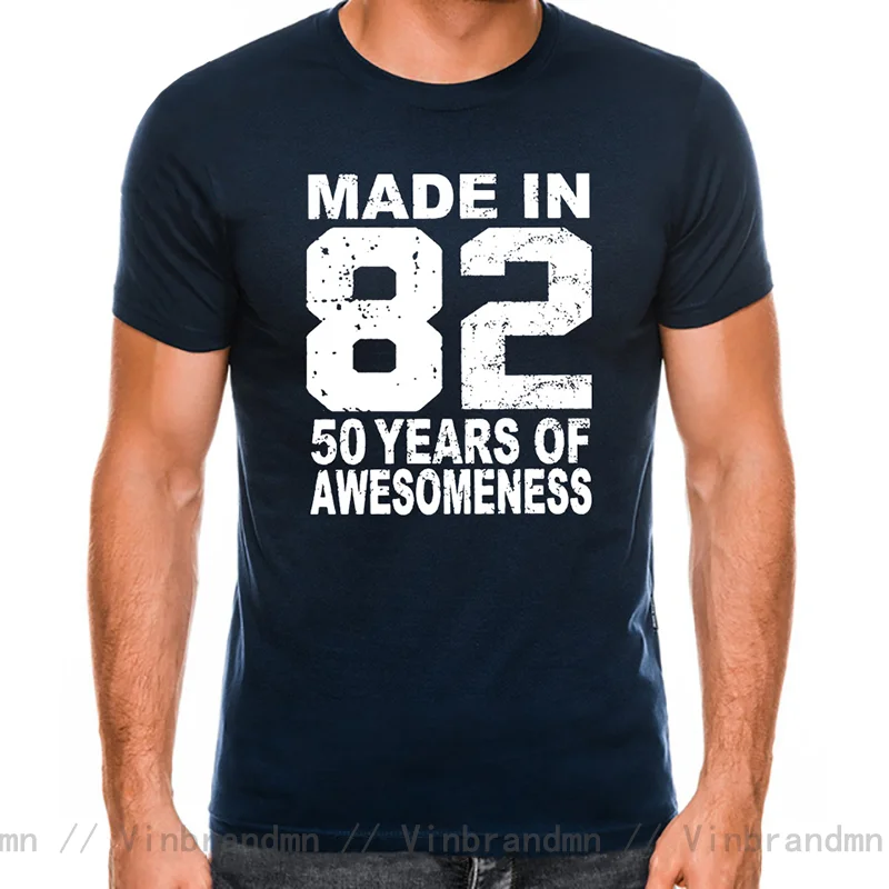 Made In 82 40 Years Of Awesomeness 1982 Birthday Men T Shirt Women Awesome Tees Couples Matching Wedding T-Shirt Cotton Clothes