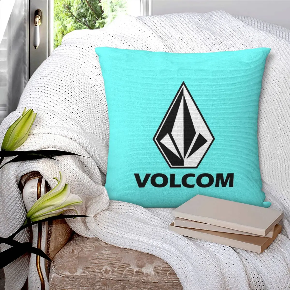 Volcom-正方形の枕カバー,ポリエステル枕カバー,クッション,ジッパー付き,快適,家庭用,車用,26