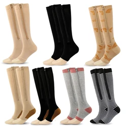 Medical Zipper Compression Socks Men Women Pregnancy Varicose Veins Diabetes Nurse Elastic Socks Gym Yoga Knee Pressure Socks