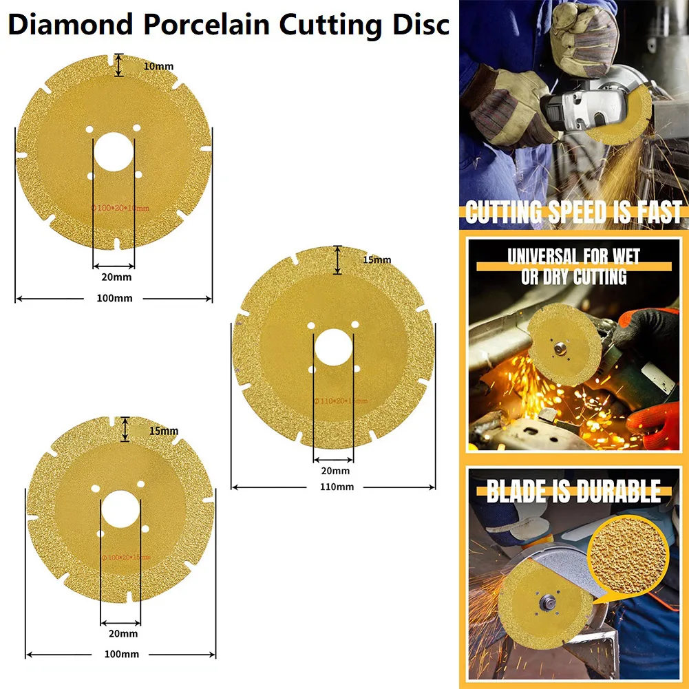 Disque à tronçonner diamant brasé sous vide, scie à métal, lame de scie pour acier, métal, pierre, béton, granit, céramique, carreaux, 1 pièce