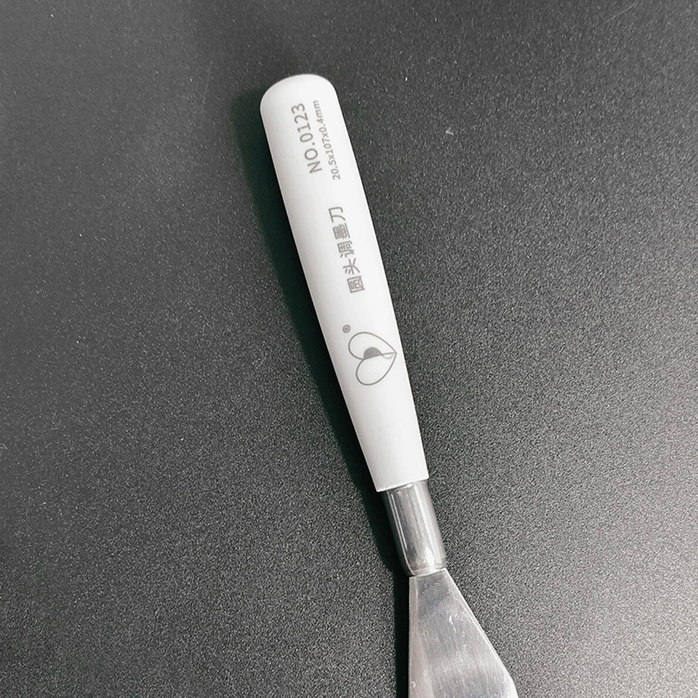 Cuchillo para pintura al óleo, paleta de pintura de acero inoxidable, juego de raspador de pintura al óleo, cuchillos de Metal, raspador de mezcla de colores, 7 Uds.