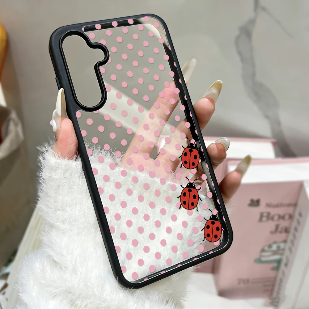 Seven-spot ladybug Phone Case For Samsung A57 A56 S26 Ultra A55 S25 Ultra A17 A37 S23 FE A06 S24 A34 Cover Funda Capinha Caha