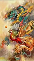 9ct 70x115cm dragon and phoenix Embroidery DIY Chinese Style Printed Kits Cross Stitch Needlework Set Home Decor Crafts