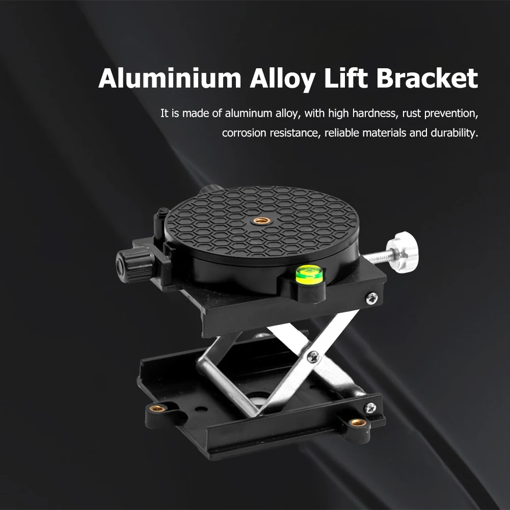 Aluminium Alloy Lift Bracket 360 Degree Rotation Table Lifting Stand Anti-corrosion High Hardness for Engraving Lab Tools