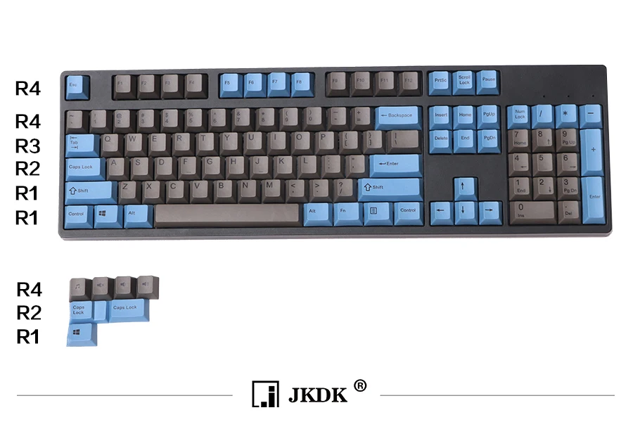 

108 KEYS PBT Dye sub Blue Gray keycap Cherry profile for mx Mechanical Keyboard