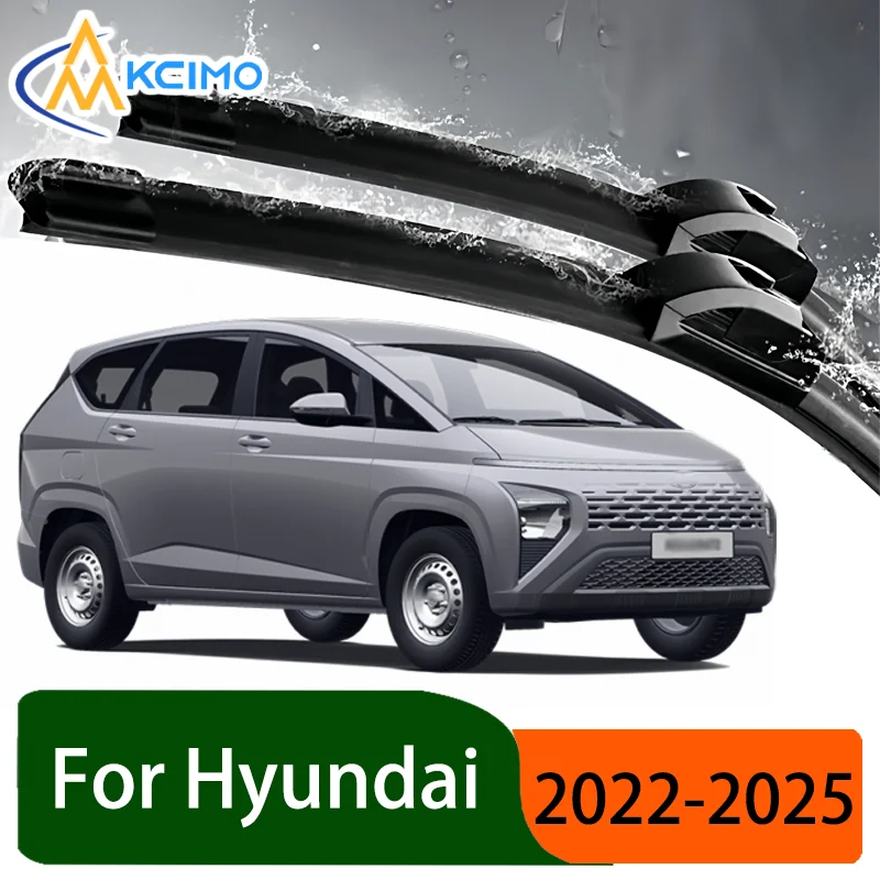 

Silent Black Front Wiper Blades Set for Hyundai Stargazer KS 2022-2025 2023 Auto Windscreen Windshield Window Wiper Accessories