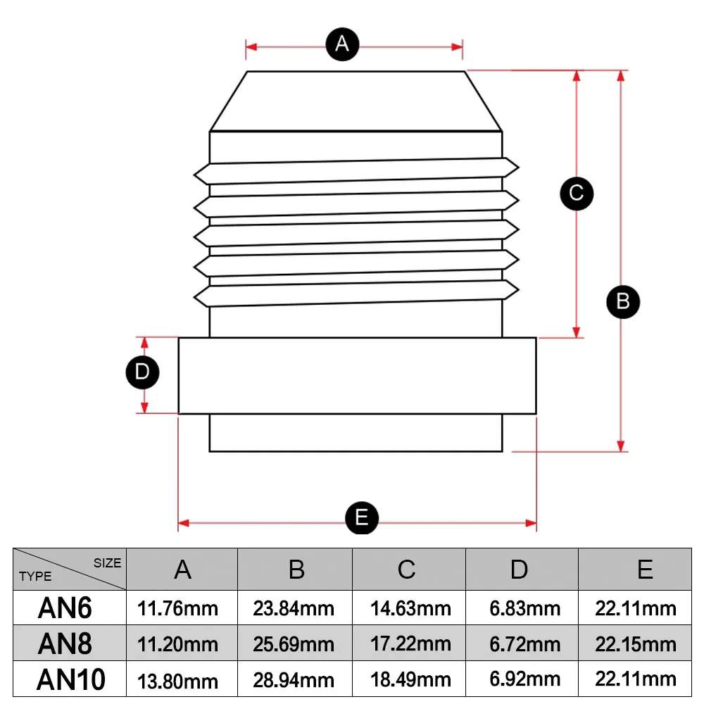 Aluminum AN6 AN8 AN10 Straight Male Weld Fitting Adapter Weld Bung Nitrous Hose Fitting Oil Tank Oil Cooler