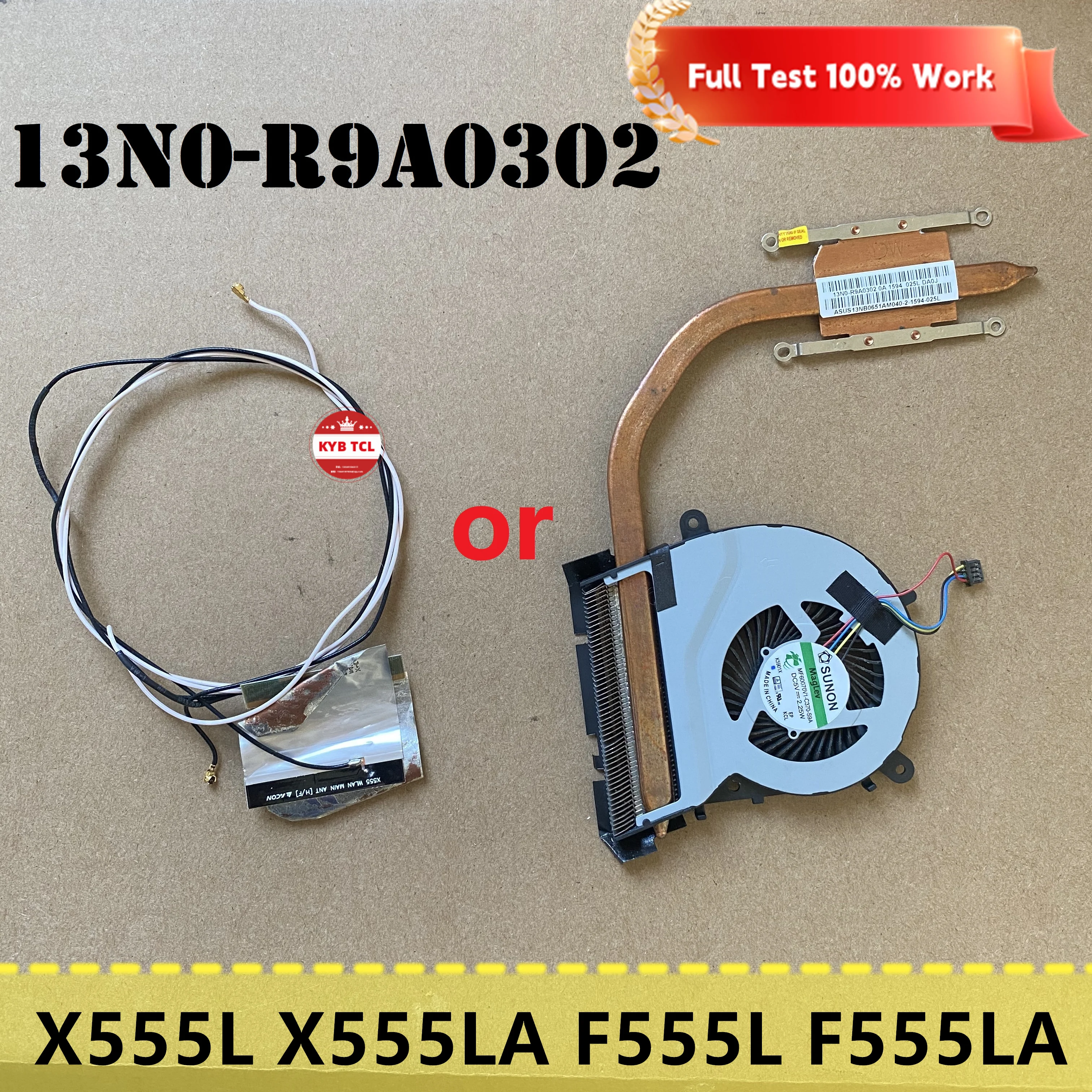 For Asus X555L X555LA F555L F555LA Laptop CPU Cooling Heatsink Or Fan Or Wireless WiFi Antenna Cable 13N0-R9A0302 Notebook