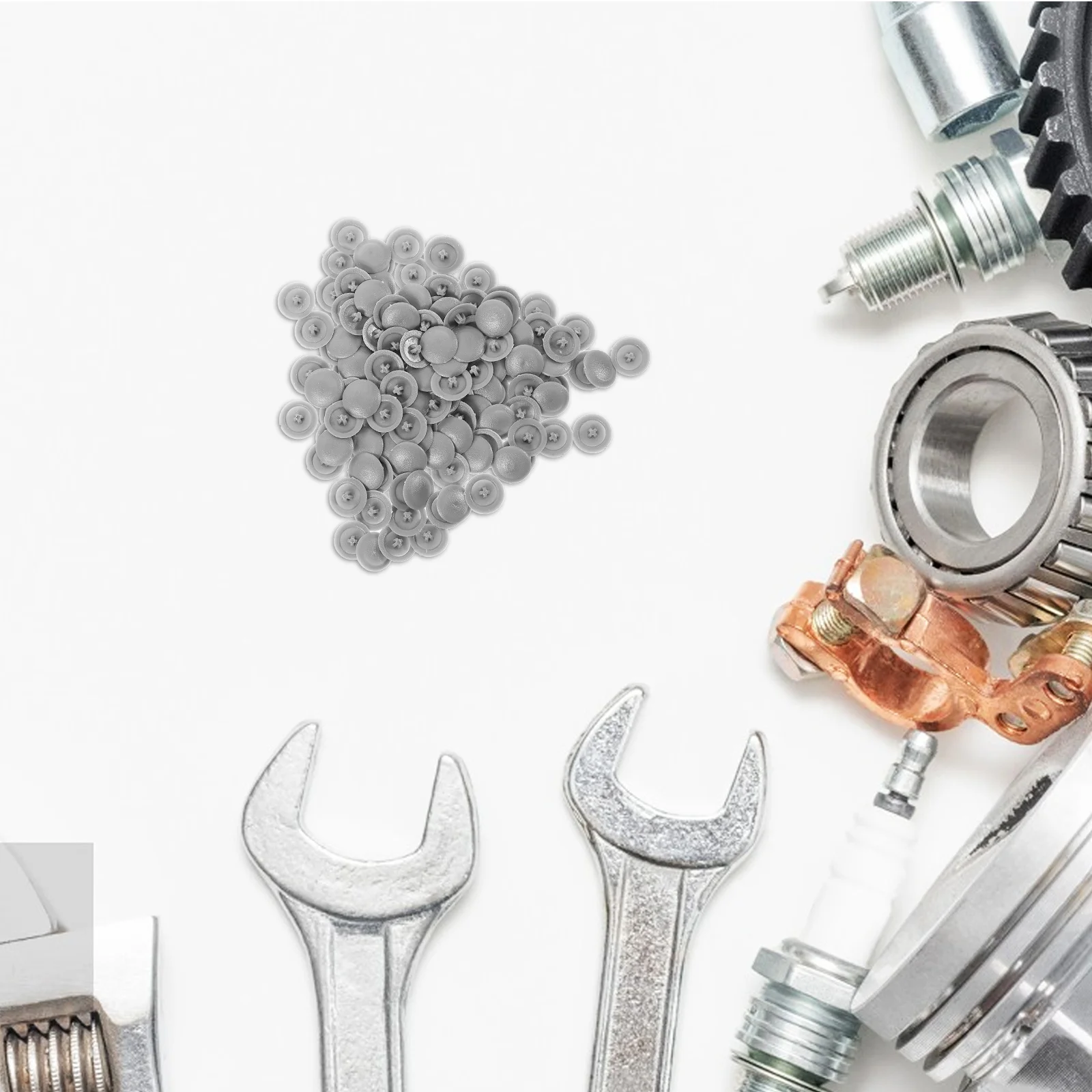 500 قطعة قبعات المسمار الزخرفية البلاستيك ذاتية اللصق الوجه القمم لخزانة أثاث رمادي يغطي الوجه العلوي قبعات المسمار