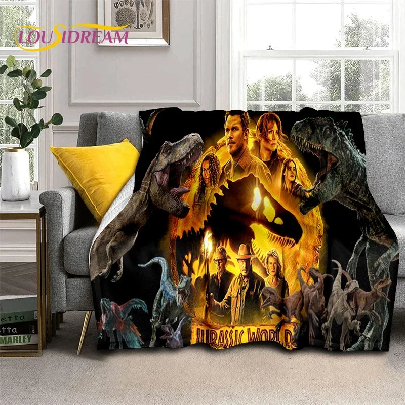 3D Cartoon Jurassic Park Dinosaur Dino Soft Flannel Blanket for Beds Bedroom Sofa Picnic,Throw Blanket for Outdoors Leisure Gift