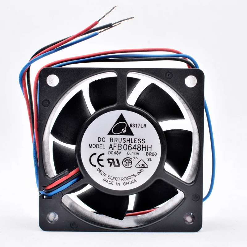 

AFB0648HH-BR00 6cm 60ｍｍ 60x60x25mm DC48V 0.10A Double ball bearing 3 wires Cooling fan for the inverter of the server case