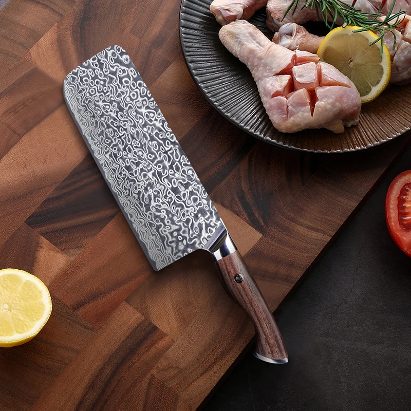 

6 Inch Nakiri Knife Rosewood Hnadle 67 Layers Damascus VG10 Steel Blade Sharp Chef Cleaver Meat Slicing Vegetables Kitchen Knife