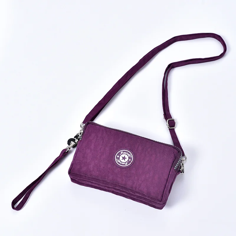 Line zipper change purse mobile phone purse messenger purse female mobile phone bag travel three-layer zipper purse