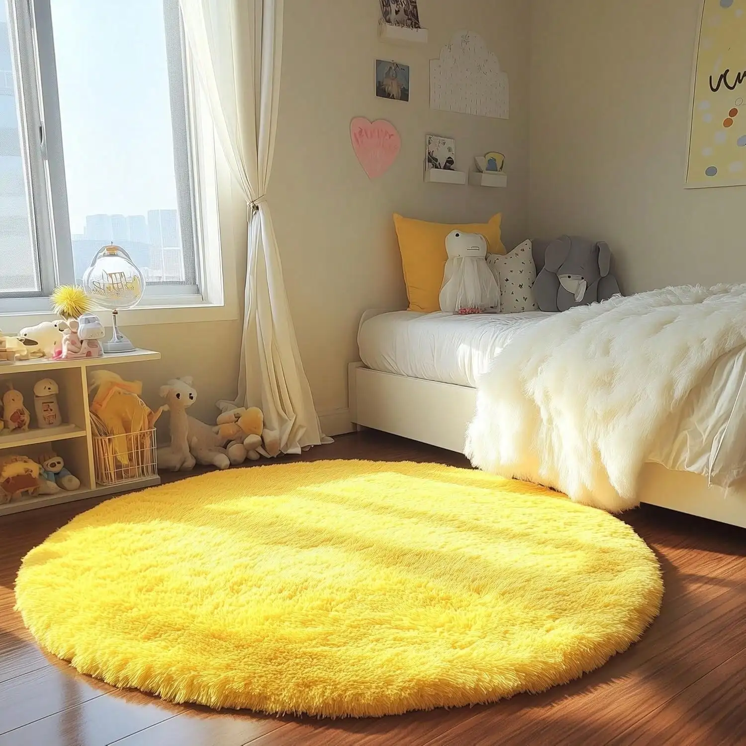 

Large Shaggy Area Rug For Living Room & Bedroom – Stain-Resistant Fluffy Carpet With 1.7in High Pile, Plush Aesthetic Throw Rug, Non-SIip Rubber Backing With 4 Anti-SIip Pads, Durable Edge Stitching – Cozy Minimalist Decor – Great Gift For Halloween & Chr