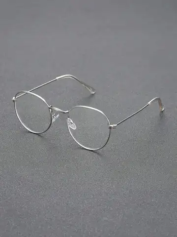 1PC Fashion Round Metal Frame Women Clear Glasses For Men Daily Life Take Photo Eyeglasses Clothing Accessories.