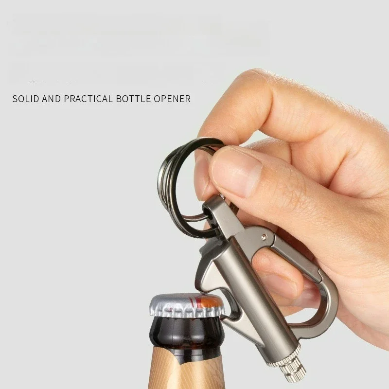 

Metal Keychain Multi Functional Outdoor Match Fuel Igniter Bottle Opener Portable Durable Lighter Gift