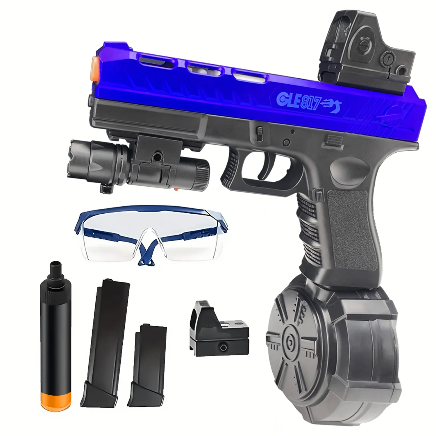 Toy gun, gel ball pistol, manual/automatic mode gel bullet gun, suitable for outdoor shooting games, Halloween and Christmas gif
