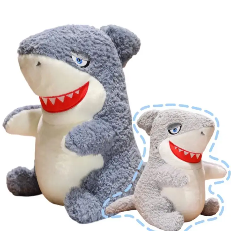 

25-60CM Creative Sitting Shark Plush Toys Stuffed Soft Big Animal Pillow Back Cushion Girls Kids Birthday Halloween Presents