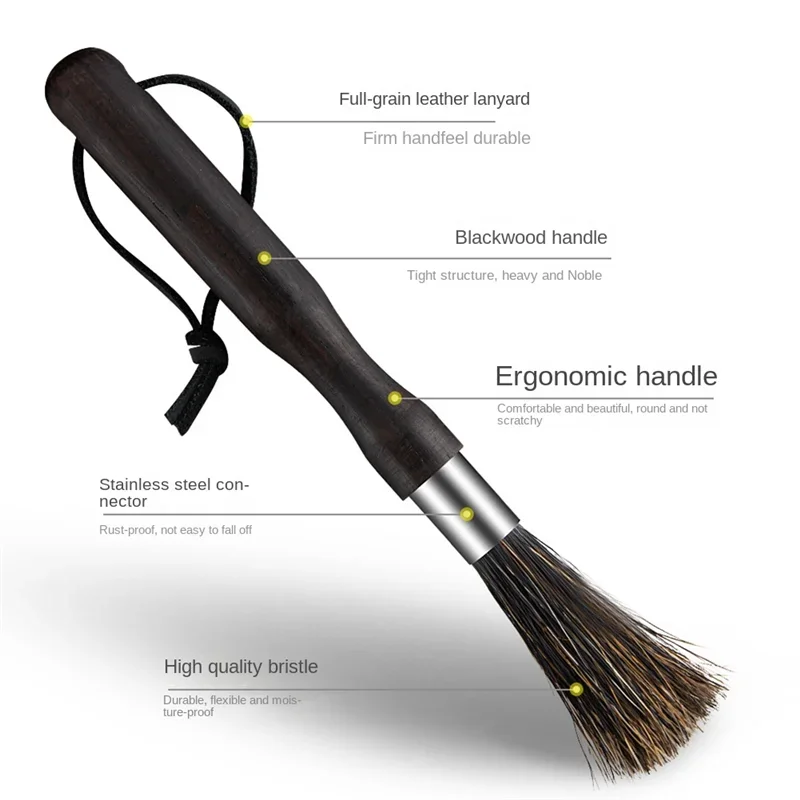 コーヒーグラインダークリーニングブラシ毛付きストラップコーヒーマシンブラシクリーナーツールバリスタキッチン