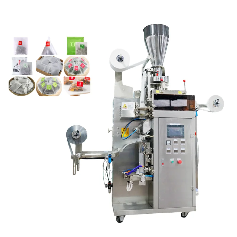 Máquina automática de embalaje de bolsitas de café, máquina para fabricar bolsas, pequeño filtro de nailon, bolsa interior de papel, sobre exterior