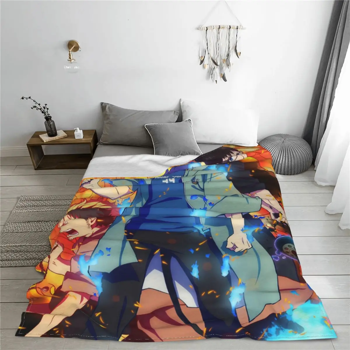 Blue Exorcist Anime Knitted Blankets Flannel Cosplay 3D Cartoon Soft Throw Blanket for Car Sofa Couch Bed Rug