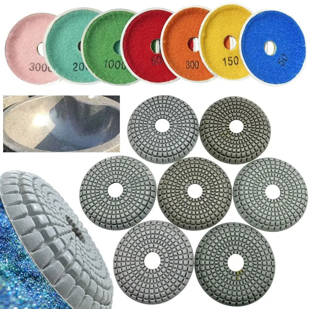 4Inch 100mm Curved Soft Grinding Disc Wet Polishing Wheel Bowl-shaped Diamond Sanding Pad Practical Abrasive Tools Accessories