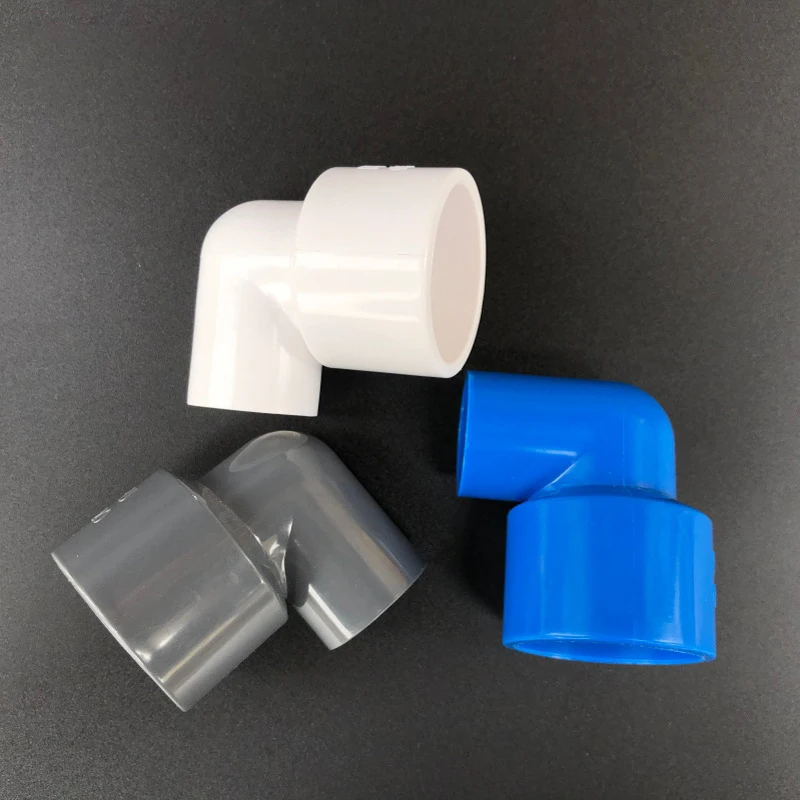 ID 20/25/32/40/50/63/75/90/110mm 90 Degree Elbow Reduce Connector PVC Pipe Fitting Garden Water Fish Tank Connector DIY 3-Color