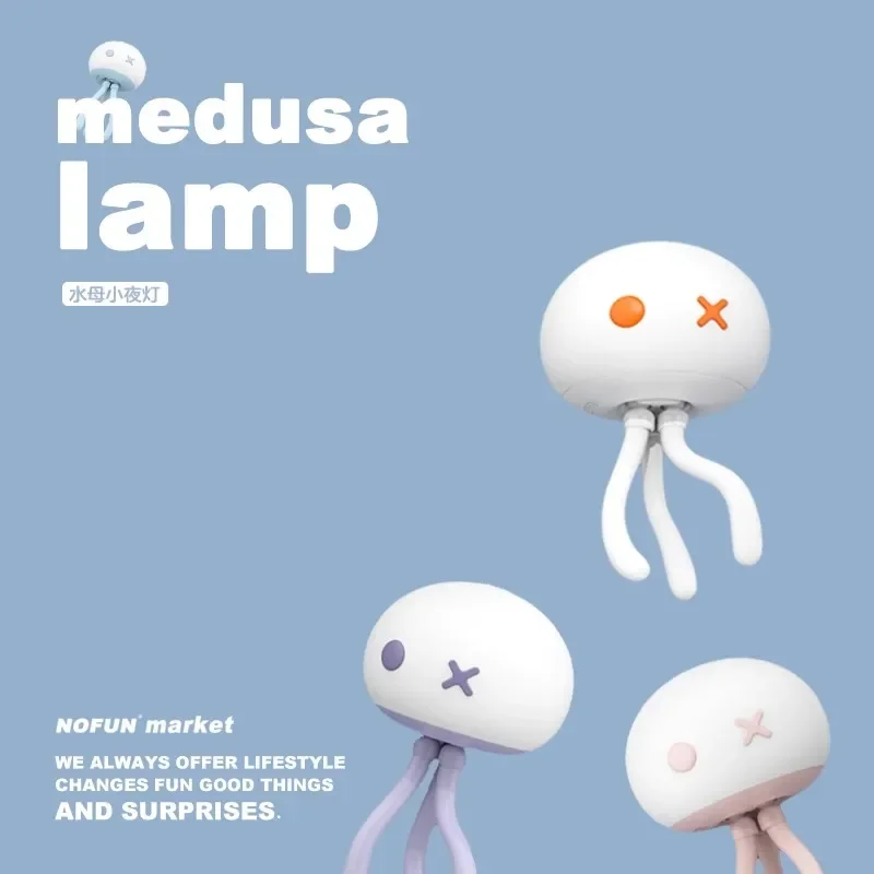 Jellyfish Night Light Nightlight Office Study Bedside Lamp Birthday Gift Girl Girlfriend Creative Halloween