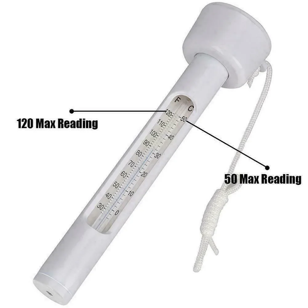 Practical New Durable Thermometer Temperature Tester Gauge Tester Plastic Shatter Resistant Swimming Pool White