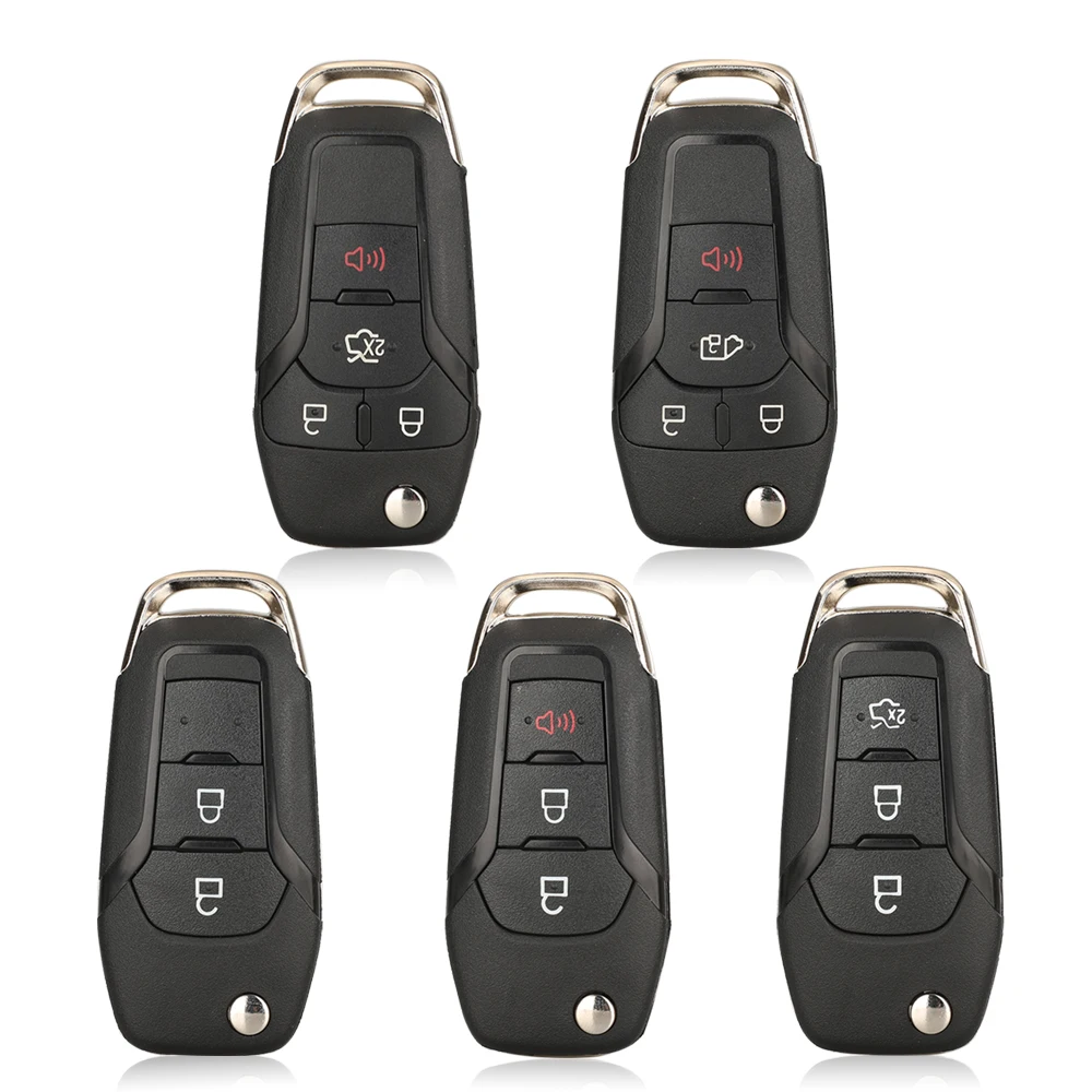 

jingyuqin 2/3/4 Buttons For Ford F-150 F-250 F-350 Explorer Ranger KA Fiesta Mondeo Fob Remote Car Key Shell Case HU101 Blade