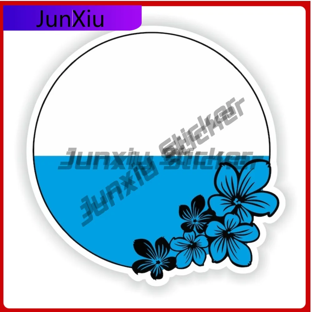 

San Marino Round Flag Flower Stickers Anti Scratch Exterior Decorative Adventure Motorcycle Stickers and Decals Helemt Car Decal