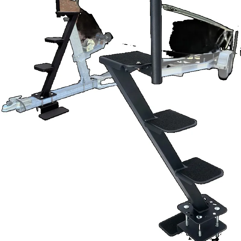 Heavy Duty Boat Trailer Step Non-Slip with Grab Handle Universal for Deep V Boat Trailer Boarding Access