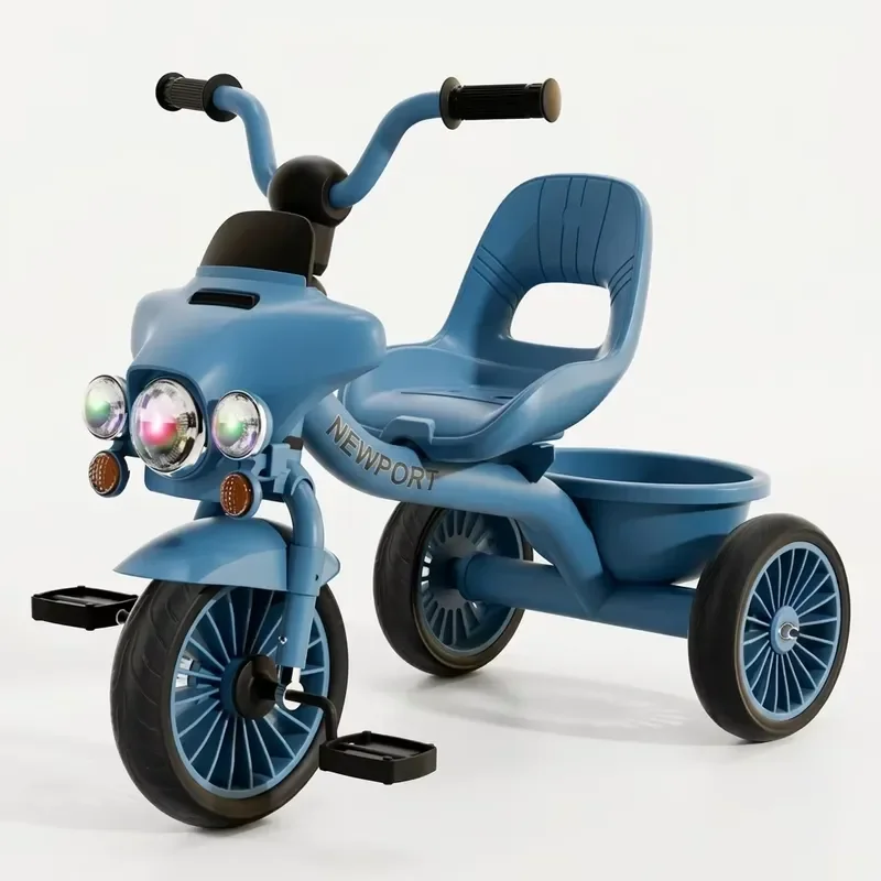 Triciclo para Niños con Luz y Música, Bicicleta de Juguete para Bebés de 2 a 5 Años, Regalo de Juguete