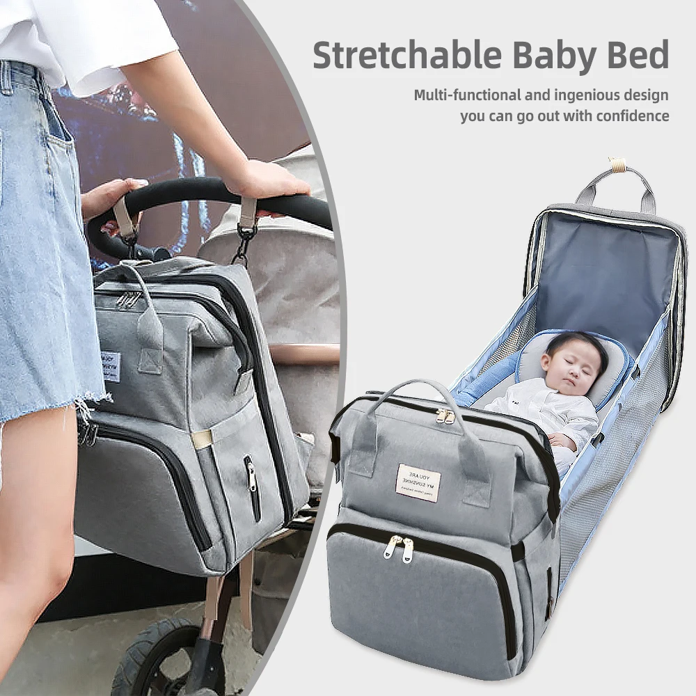 Large Capacity Diaper Bag Maternity Bag for Stroller Travel Backpack Waterproof Baby Nappy Bag with Insulated Bottle Compartment