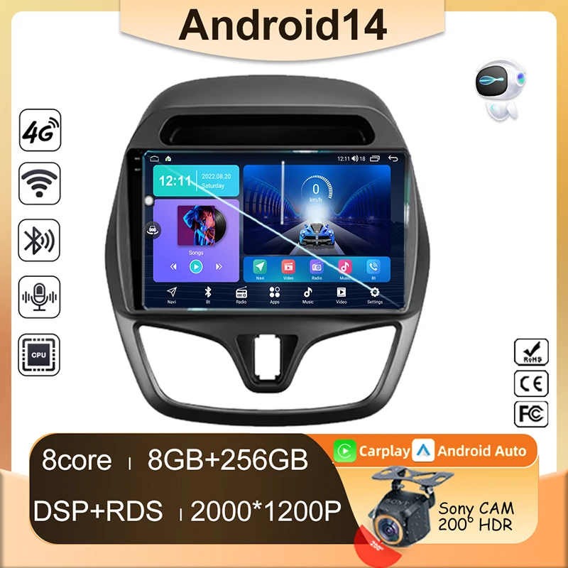 Auto Radio Android For Chevrolet Spark Beat 2015 - 2018 Navigation Video Car Multimedia Player Screen Head Unit High-performance