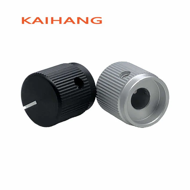 1PCS 15X15MM All aluminum solid core knob cap Encoder Knob Amplifier volume Knob cap round hole 6mm Side screw fixation